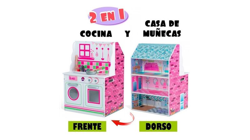 Cocina y casa de muñecas 2 en 1 online