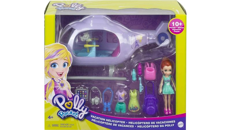 Polly Pocket Lila Con Helic ptero De Vacaciones Gkl59 Mattel