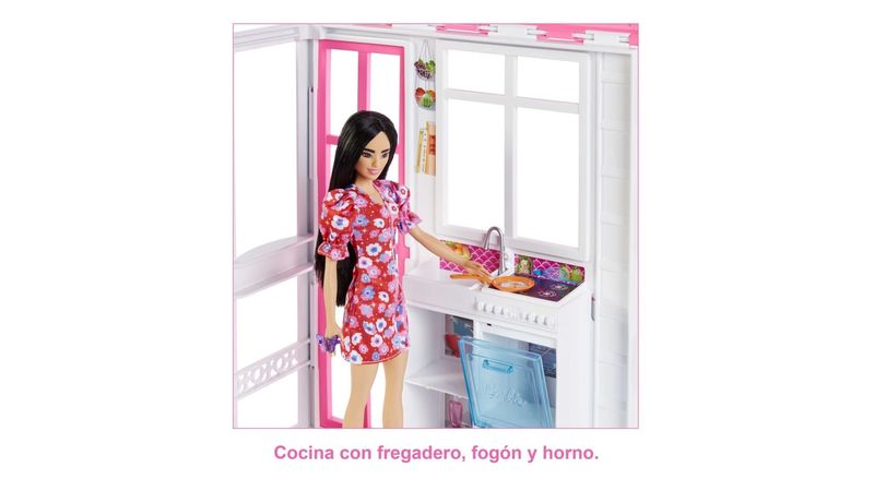 Casa de Barbie con 2 Pisos y Accesorios de Mattel