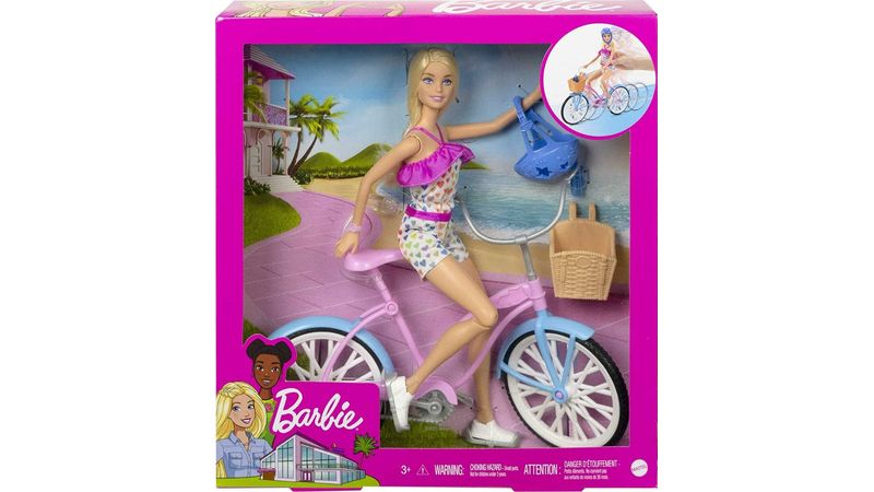 Muñeca barbie store con bicicleta