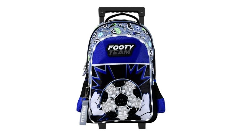 Footy - Mochila con carro 18 Futbol Azul con luz