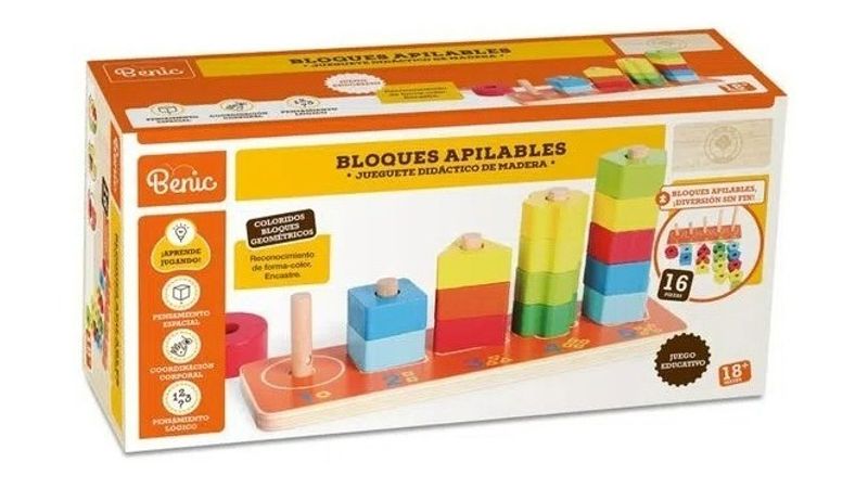 Benic Bloques Didacticos Apilables De Madera Be01 Shine Kinderland