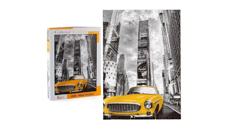 Collected Colors New York Taxi Puzzle – 1000 Teile Cooles Stadtmotiv Für Stundenlangen Rätselspaß