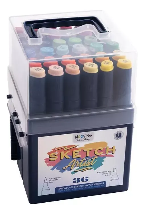 Mooving Serious Coloring Sketch Artist Marcadores en estuche de 36 unidades 3022236-1738182337142
