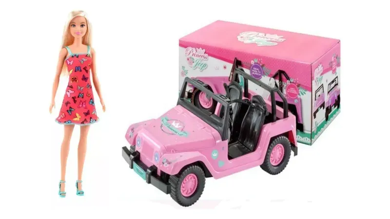 Combo Barbie Jeep Princess 717+ Muñeca T7439 Original Mattel