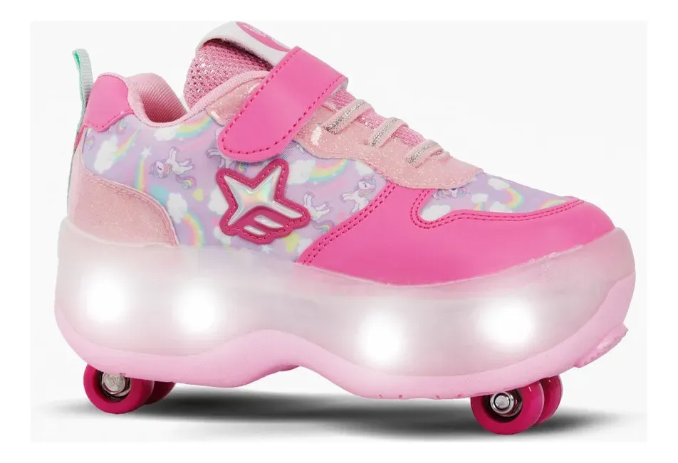 Footy Zapatillas 2Roll Rainbow Fucsia Con Luces Led